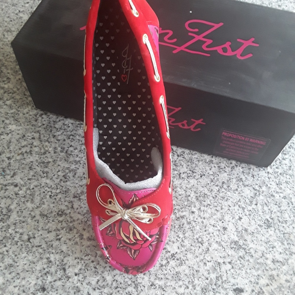 Love Me Now Boat Flats Pink & Red by Iron Fist - Picture 6 of 8